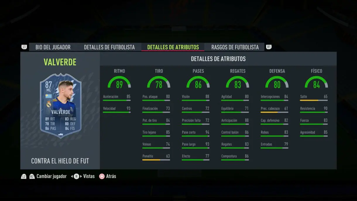 FIFA 22: el equipo FUT Versus de Hielo ya está disponible y aquí puedes ver las diferencias respecto al de Fuego Ultimate Team stats in game Fede Valverde