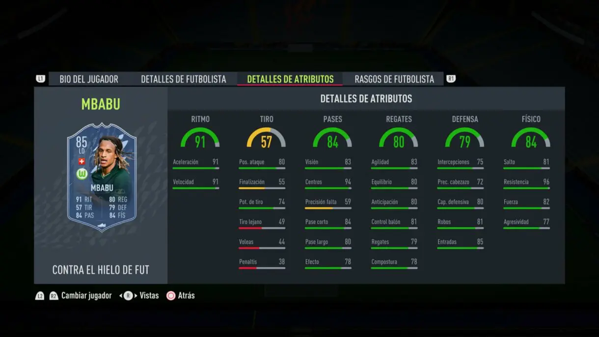 FIFA 22: el equipo FUT Versus de Hielo ya está disponible y aquí puedes ver las diferencias respecto al de Fuego Ultimate Team stats in game Kevin Mbabu