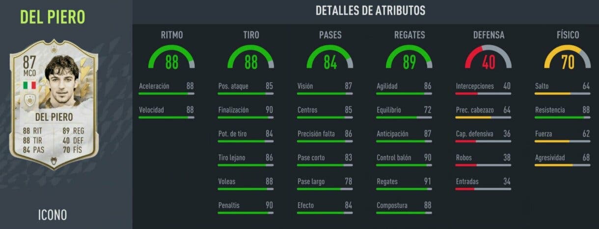 FIFA 22: filtradas las recompensas de la primera tanda Icon Swaps (cartas Icono + sobres) Del Piero Baby 11 tokens stats in game