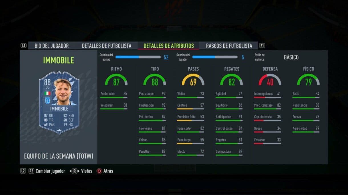 FIFA 22: ya disponible el TOTW 12 sin grandes estrellas (Equipo de la Semana) Ultimate Team stats in game Immobile
