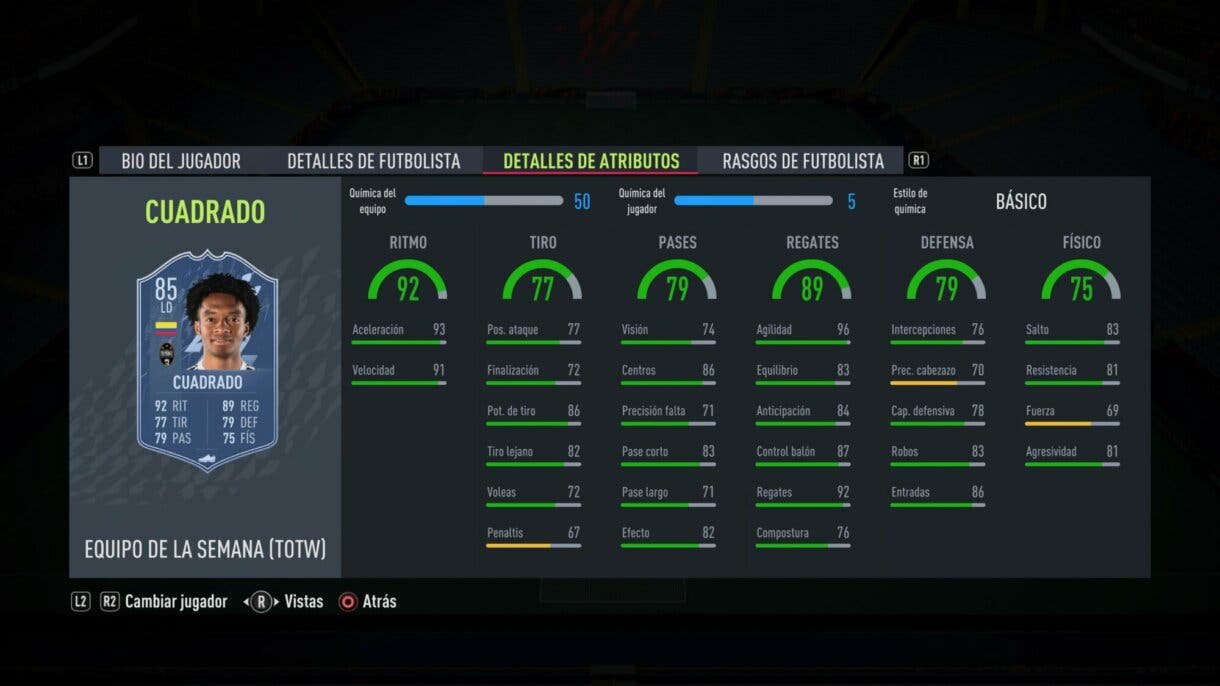 FIFA 22: llega un TOTW 14 bastante completo y con una mejora de OTW Ultimate Team stats in game Cuadrado