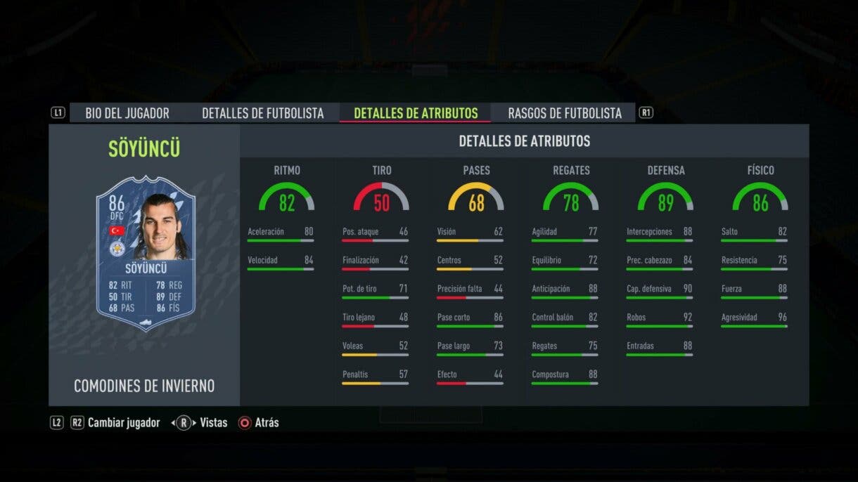 FIFA 22: llega el segundo equipo Winter Wildcards y aquí puedes ver los números de cada carta Ultimate Team stats in game Soyuncu