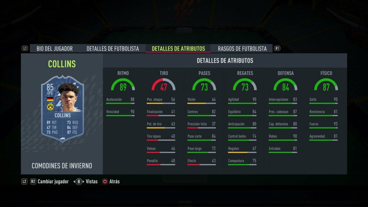 FIFA 22: llega el segundo equipo Winter Wildcards y aquí puedes ver los números de cada carta Ultimate Team stats in game Collins