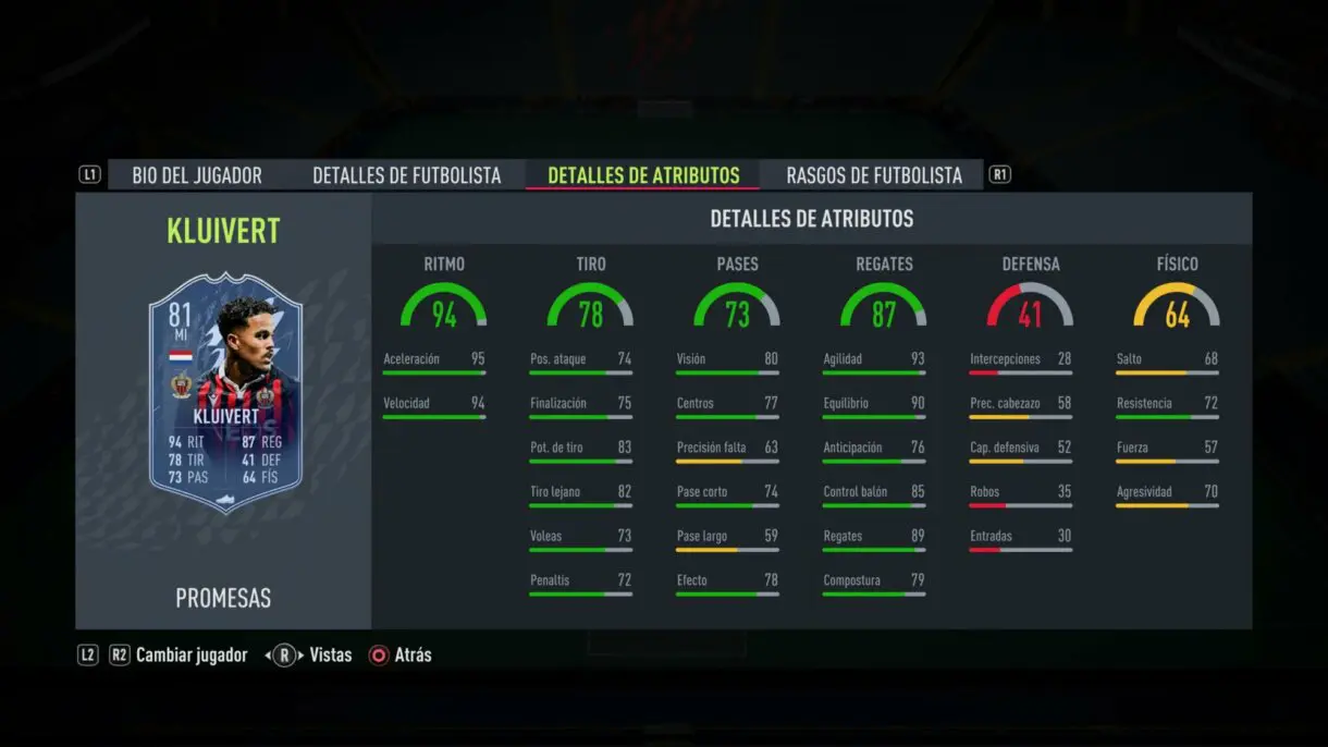 FIFA 22: muchos OTW mejoran sus estadísticas gracias al TOTW 15 (Equipo de la Semana) Ultimate Team stats in game Kluivert OTW