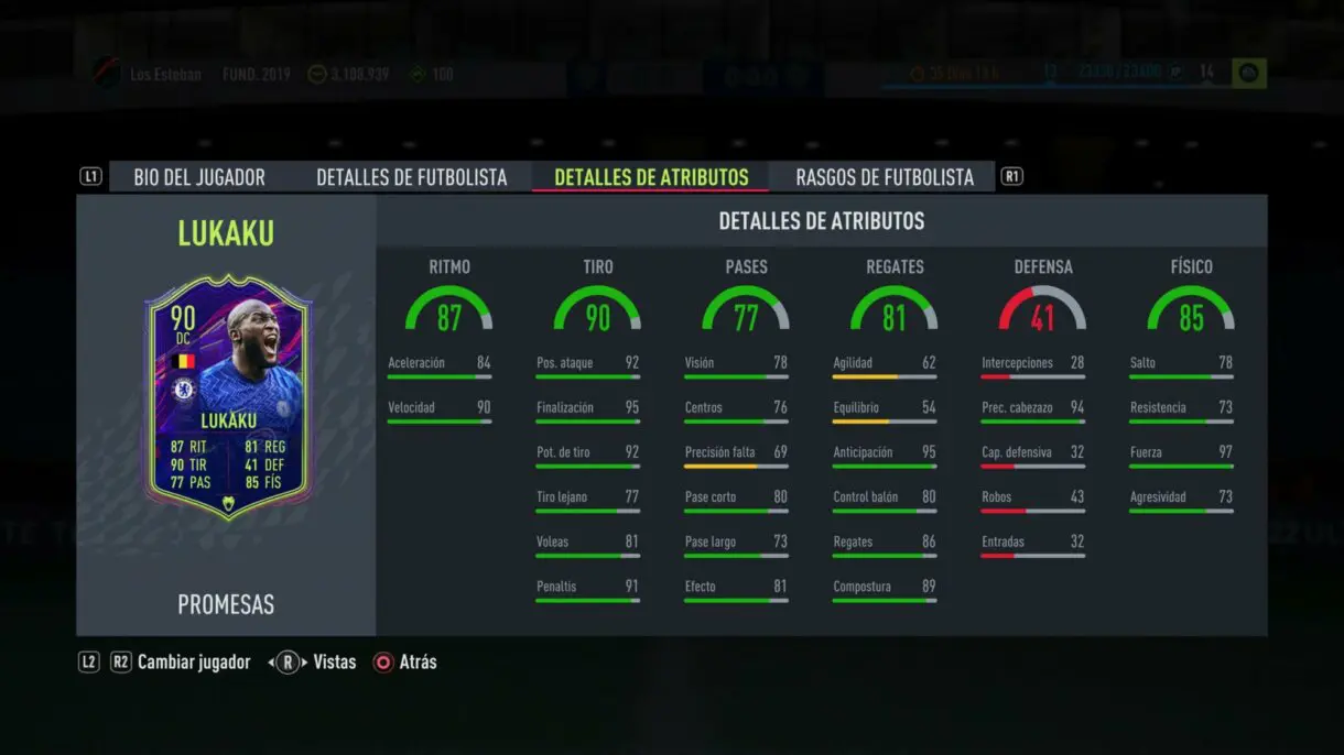 FIFA 22: muchos OTW mejoran sus estadísticas gracias al TOTW 15 (Equipo de la Semana) Ultimate Team stats in game Lukaku OTW