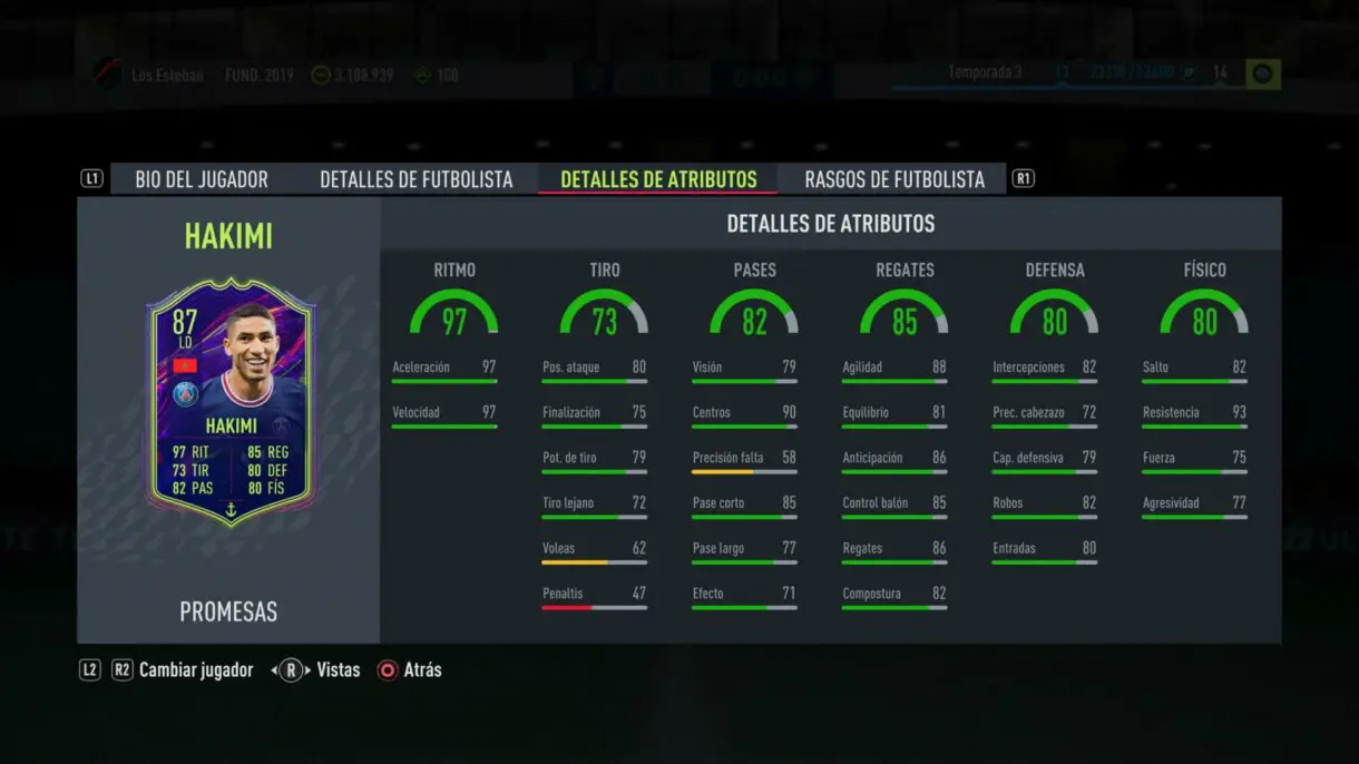 FIFA 22: muchos OTW mejoran sus estadísticas gracias al TOTW 15 (Equipo de la Semana) Ultimate Team stats in game Hakimi OTW