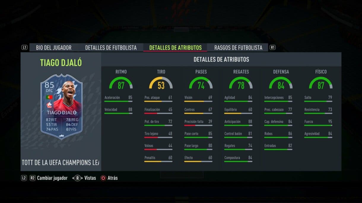 FIFA 22: ¡Oficial! Este es el TOTGS y cuenta con cartas muy interesantes (Team of the Group Stage) Ultimate Team stats in game Tiago Djaló.