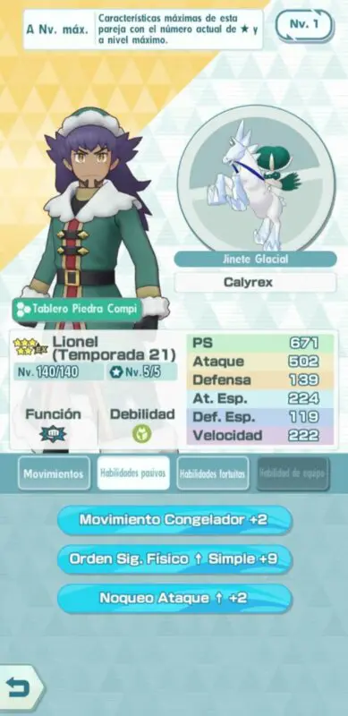 Lionel y Calyrex Pokemon Masters EX