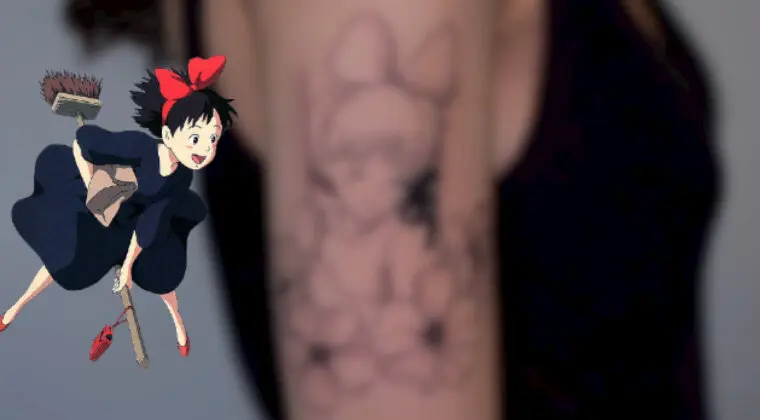 Imagen de Nicky, la aprendiz de bruja es la protagonista de este increíble tatuaje