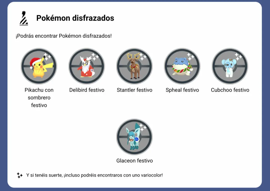 Pokemon disfrazados navidad 2021