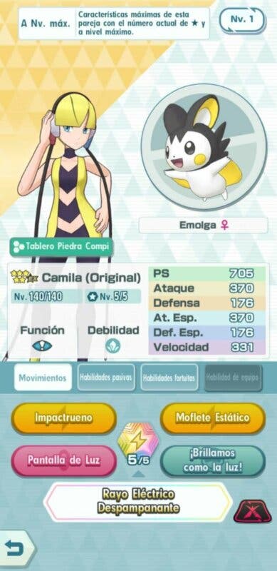 Pokemon Masters EX Camila y Emolga