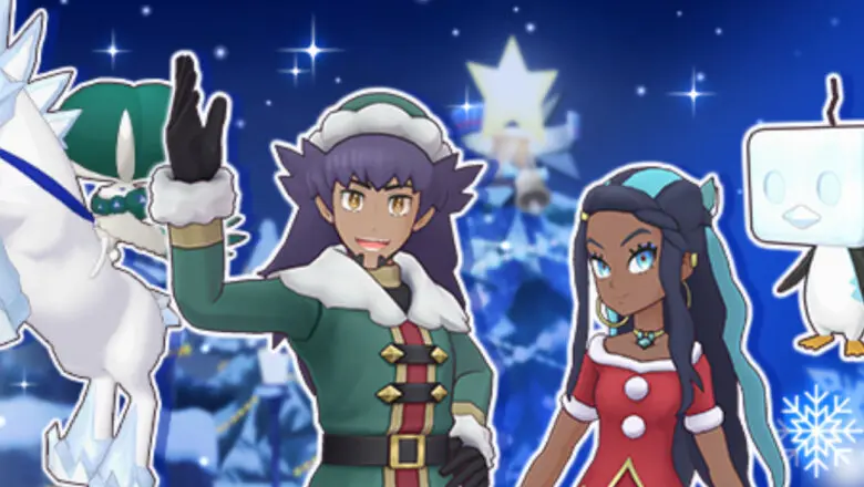 Pokemon Masters EX evento de Navidad 2021 Lionel Cathy