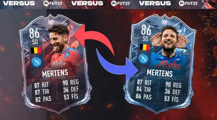 Imagen de FIFA 22: ¿Merece la pena Dries Mertens FUT Versus? ¿Qué versión elijo? + Solución del SBC
