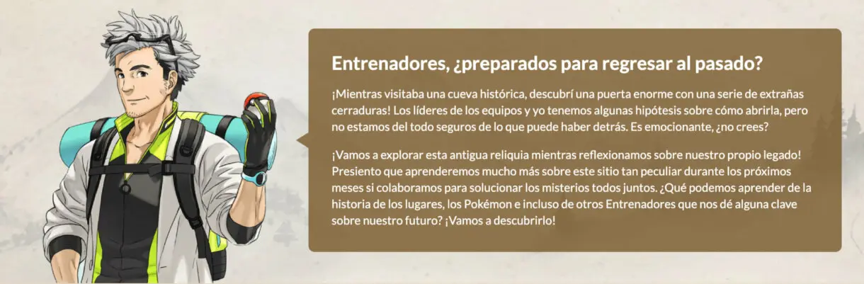 Profesor Willow historia de la Temporada de Legado Pokemon GO