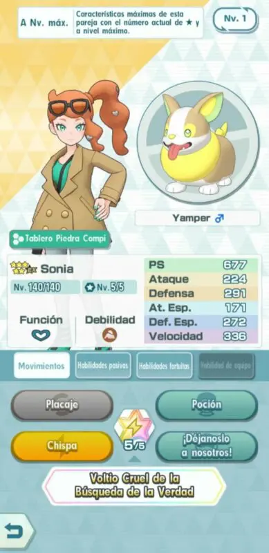 Sonia y Yamper Pokemon Masters EX