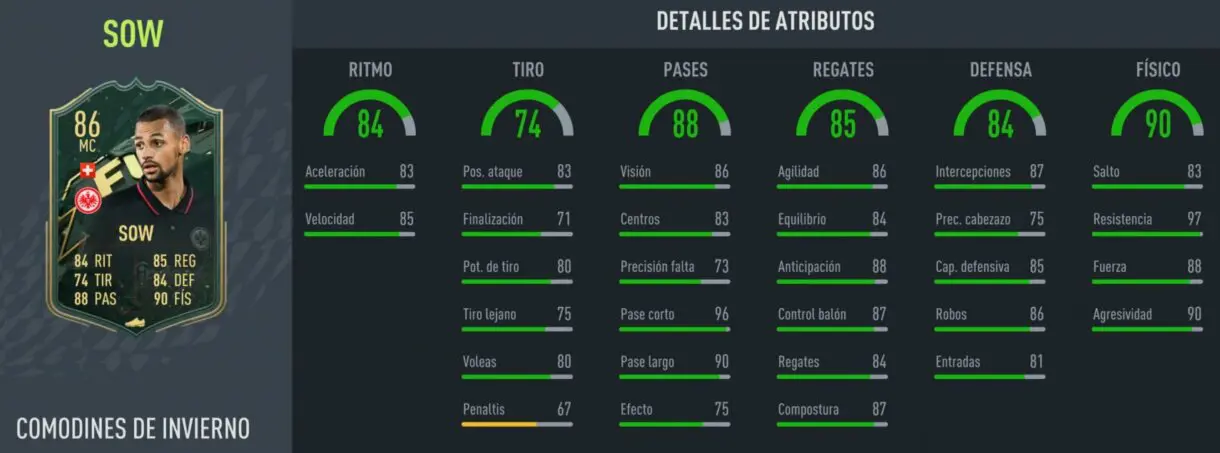 FIFA 22: ¿Merece la pena Djibril Sow Winter Wildcards? + Solución del SBC Ultimate Team stats in game