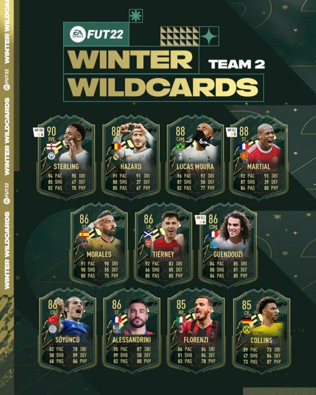 FIFA 22: llega el segundo equipo Winter Wildcards y aquí puedes ver los números de cada carta Ultimate Team 
