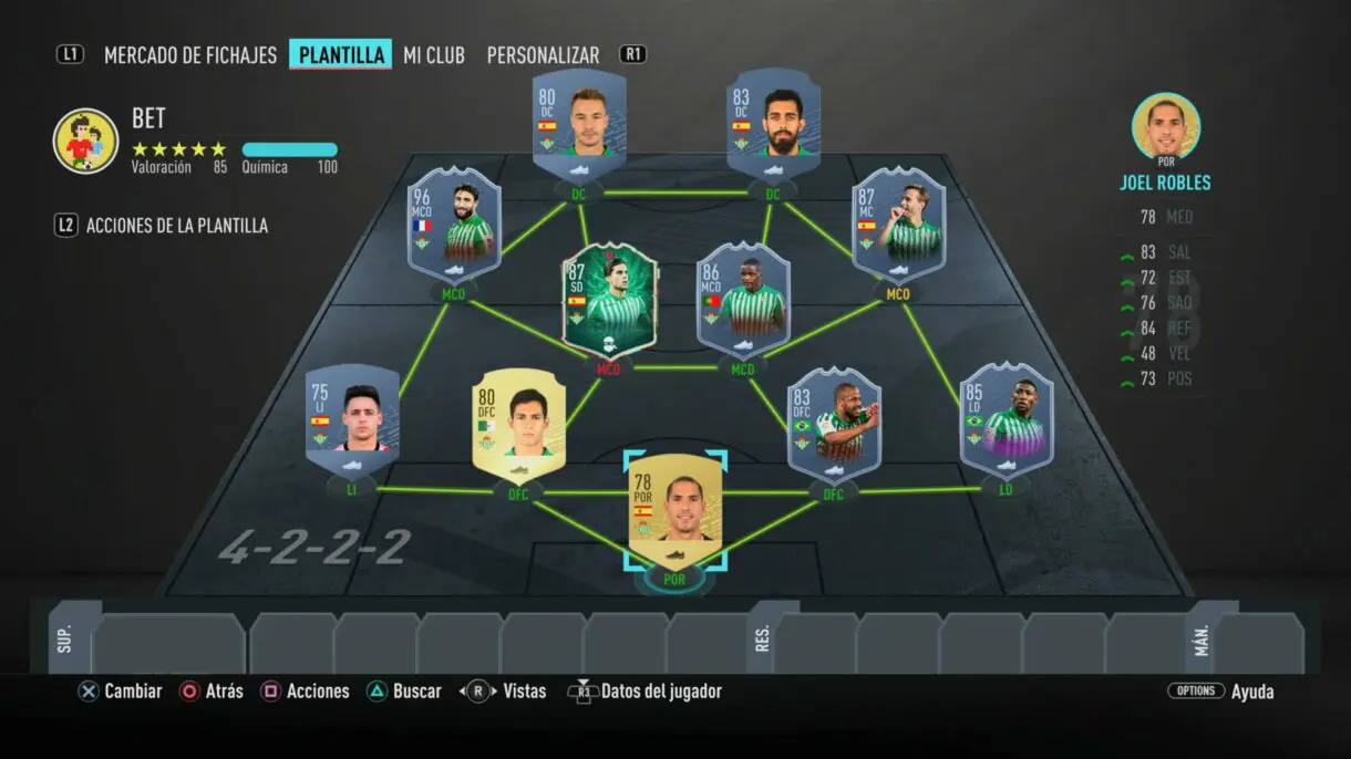 ¿Sevilla o Betis? ¿Qué equipo del gran derbi sevillano tiene mejor once en FIFA 20 Ultimate Team? plantilla del Betis
