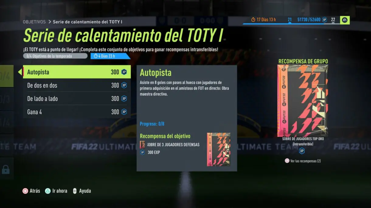 FIFA 22: nuevos sobres gratuitos y una ficha de FUT Draft disponibles por tiempo limitado Ultimate Team imagen de los retos
