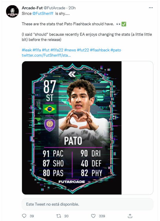 FIFA 22: filtradas muchas cartas especiales que llegarían próximamente a Ultimate Team caso de Pato Flashback