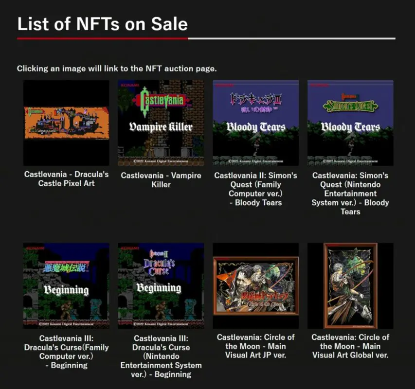 castlevania nft