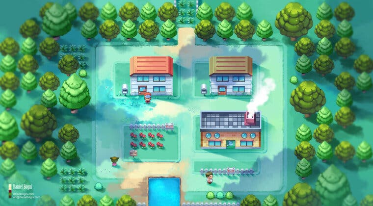Imagen de Un fan crea un increíble remake en 2.5D de Pueblo Paleta de Pokémon Rojo Fuego y Verde Hoja