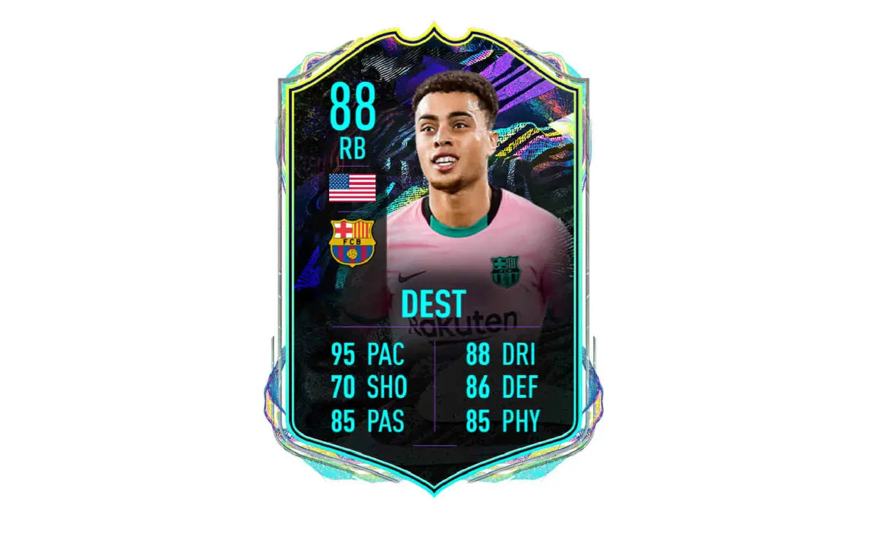 FIFA 22: este defensor de la Liga Santander recibiría un TOTY Moments según una fiable filtración Ultimate Team carta de Dest el año pasado (Future Stars)