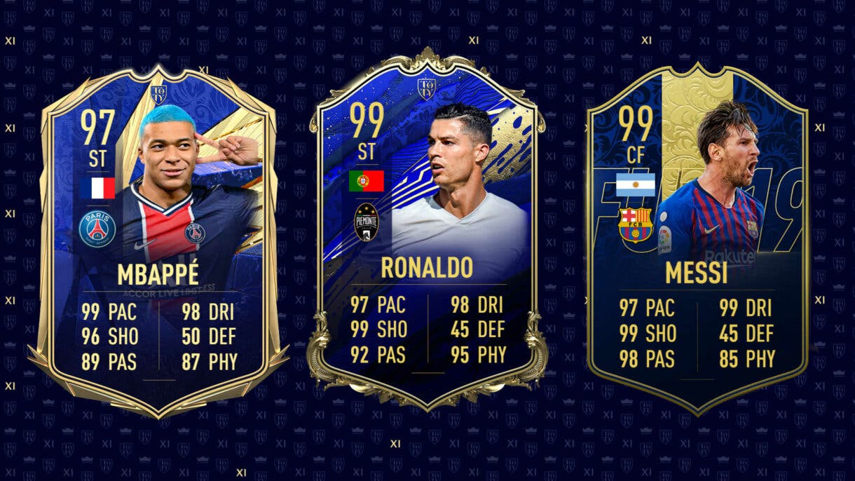 Los tres últimos diseños de las cartas TOTY de FIFA Ultimate Team