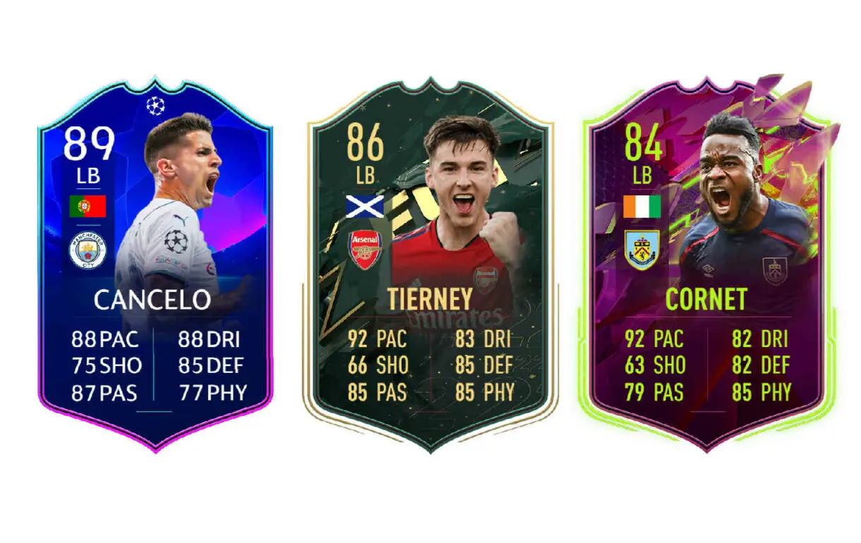 FIFA 22: filtrada la nueva carta gratuita del evento del TOTY Ultimate Team ejemplos de laterales izquierdos competitivos de la Premier League