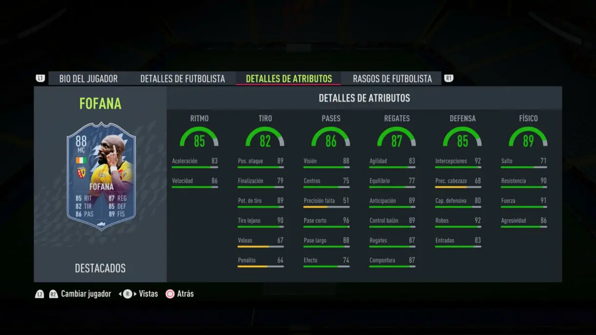 FIFA 22: las brutales estadísticas de Fofana destacan entre las nuevas cartas Headliners Ultimate Team stats in game Seko Fofana