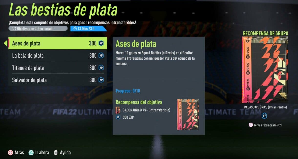 FIFA 22: ya puedes conseguir un nuevo Megasobre Único gratuito Ultimate Team imagen de los objetivos "Las bestias de plata"
