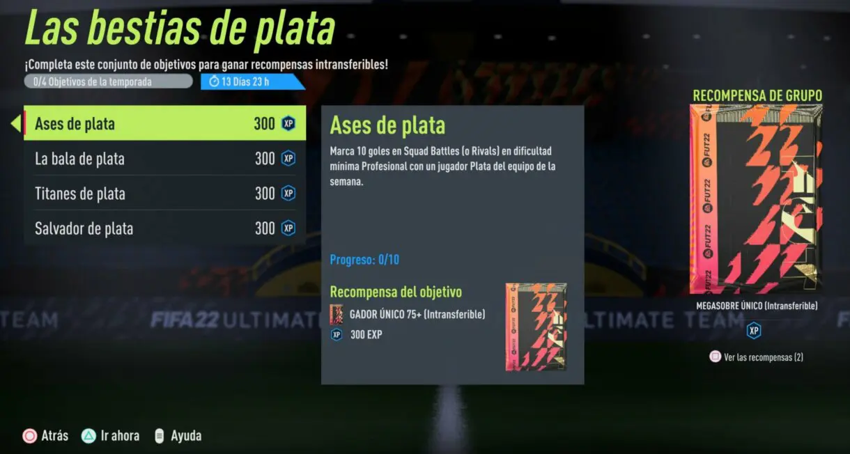 FIFA 22: ya puedes conseguir un nuevo Megasobre Único gratuito Ultimate Team imagen de los objetivos "Las bestias de plata"