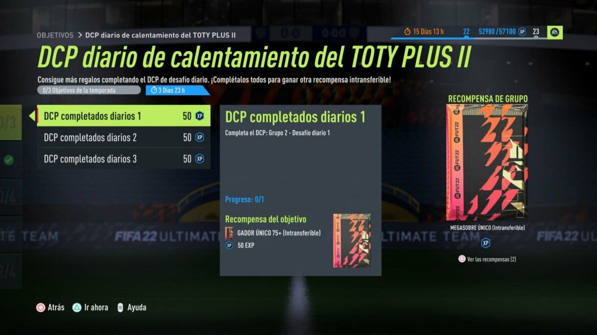 FIFA 22: no desaproveches la oportunidad de conseguir un nuevo Megasobre único gratuito Ultimate Team DCP diario de calentamiento del TOTY PLUS II