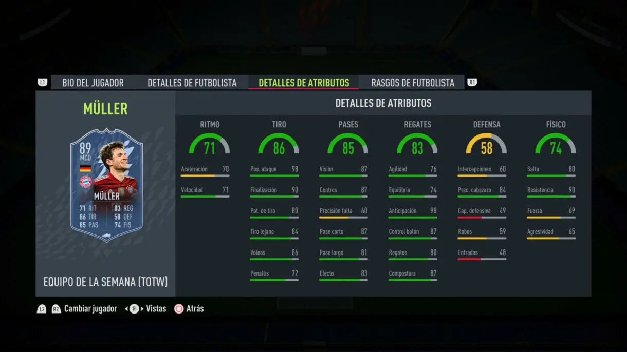 FIFA 22: la Premier League es protagonista en un TOTW 18 liderado por Ben Yedder Ultimate Team stats in game Müller SIF