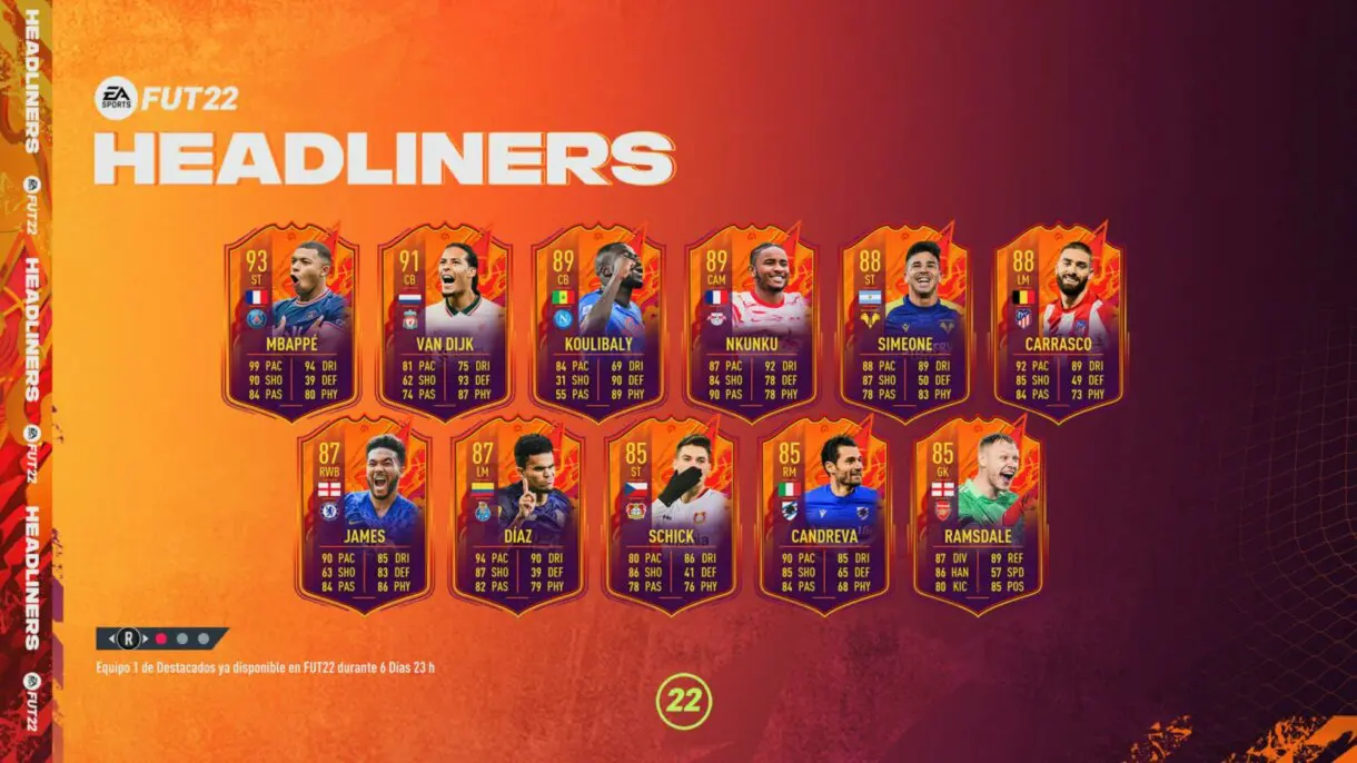 FIFA 22: EA Sports devolverá muchos de los sobres abiertos durante cierto tiempo por un error en Ultimate Team error Headliners