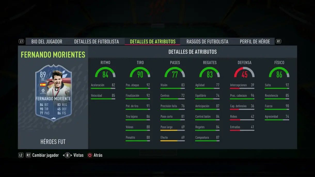 FIFA 22: lista completa de FUT Heroes + stats reveladas Ultimate Team stats in game oficiales de Morientes