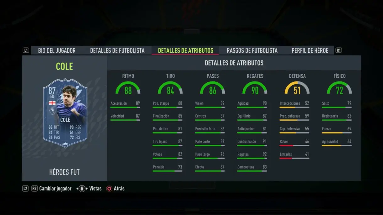 FIFA 22: lista completa de FUT Heroes + stats reveladas Ultimate Team stats in game oficiales de Cole