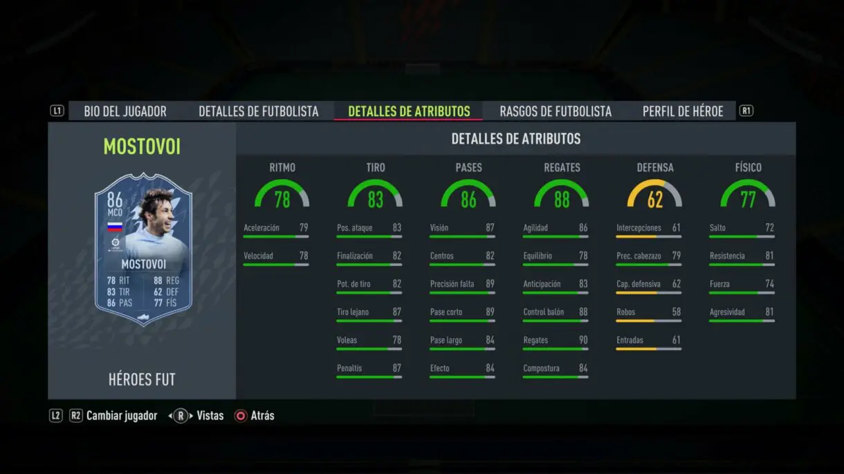 FIFA 22: lista completa de FUT Heroes + stats reveladas Ultimate Team stats in game oficiales de Mostovoi
