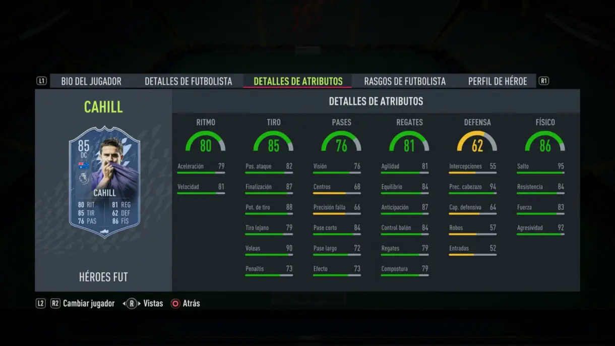 FIFA 22: lista completa de FUT Heroes + stats reveladas Ultimate Team stats in game oficiales de Cahill