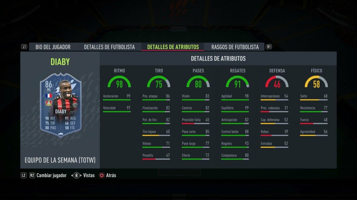 FIFA 22: llegan las primeras mejoras de Headliners en un flojo TOTW 19 Ultimate Team stats in game Diaby IF