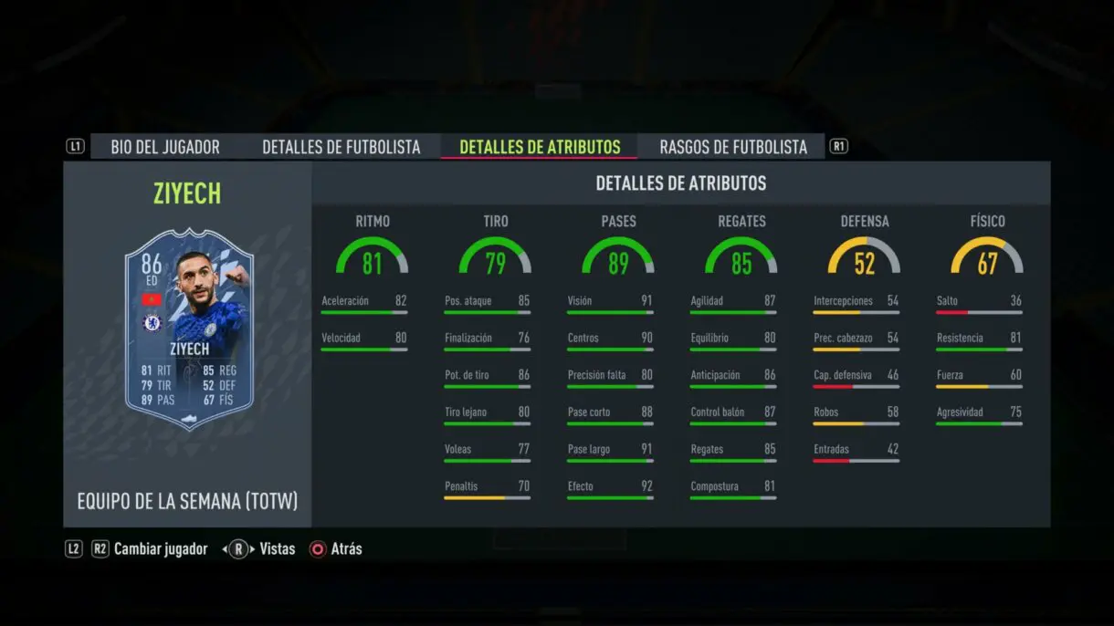 FIFA 22: llegan las primeras mejoras de Headliners en un flojo TOTW 19 Ultimate Team stats in game Ziyech IF