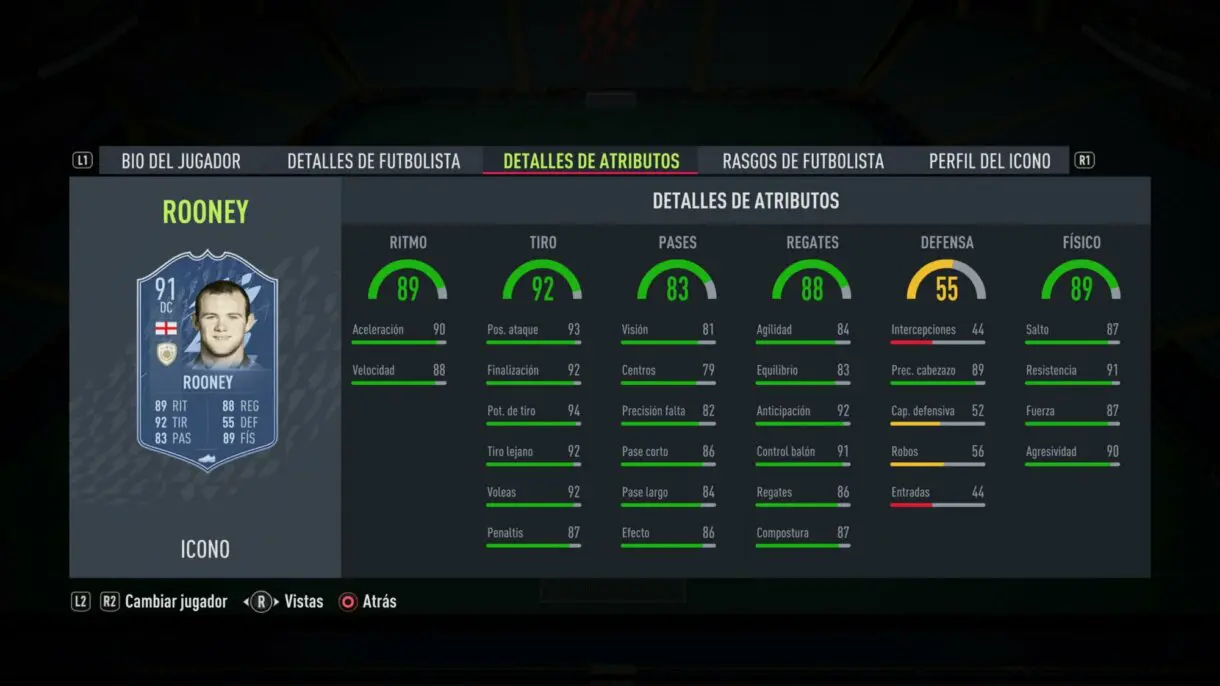 FIFA 22: aquí tienes las stats in game de los nuevos Iconos y Heroes Club revelados Ultimate Team Wayne Rooney Prime