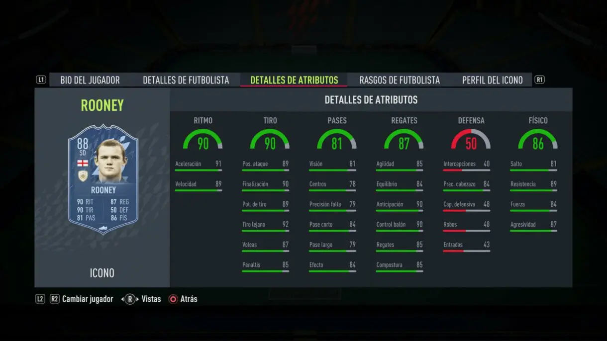 FIFA 22: aquí tienes las stats in game de los nuevos Iconos y Heroes Club revelados Ultimate Team Rooney Medio