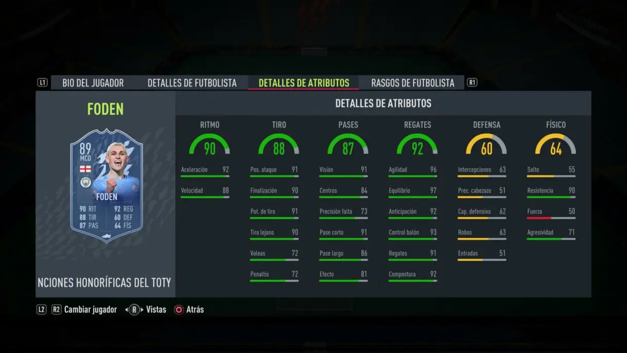 FIFA 22: Quince TOTY Mención Honorífica aparecen en sobres y estos son sus números Ultimate Team stats in game Foden