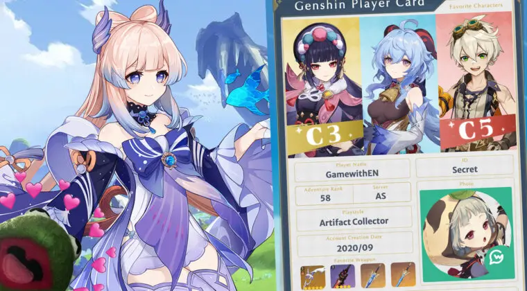 Imagen de Genshin Impact: Sigue estos pasos para hacer tu propia tarjeta de jugador con GameWith