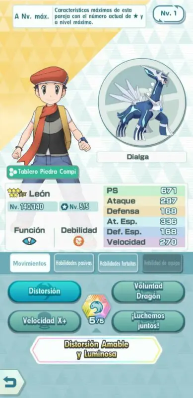 Leon y Dialga Pokemon Masters EX