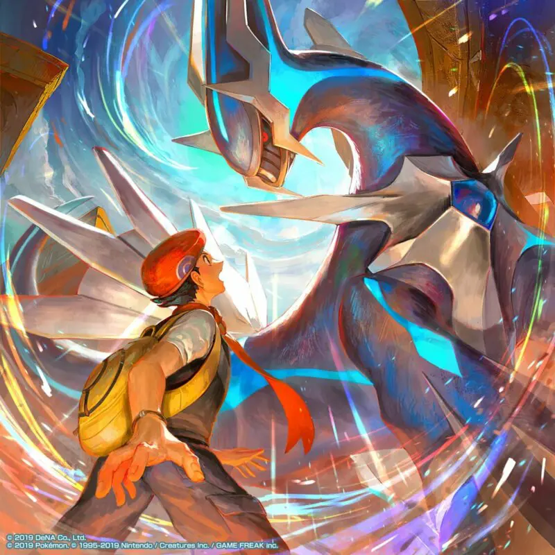 Pokemon Masters EX Leon y Dialga arte