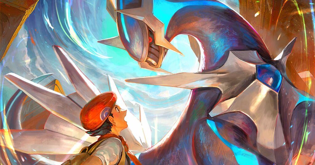 Pokemon Masters EX Leon y Dialga arte portada