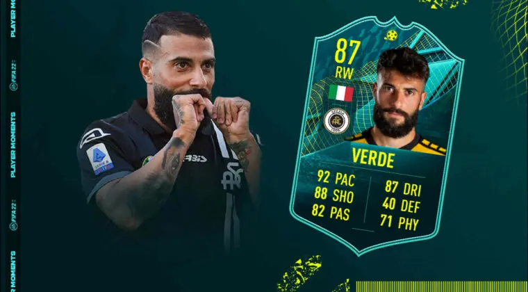 Imagen de FIFA 22: Daniele Verde Moments es la nueva carta gratuita. Aquí puedes ver sus números