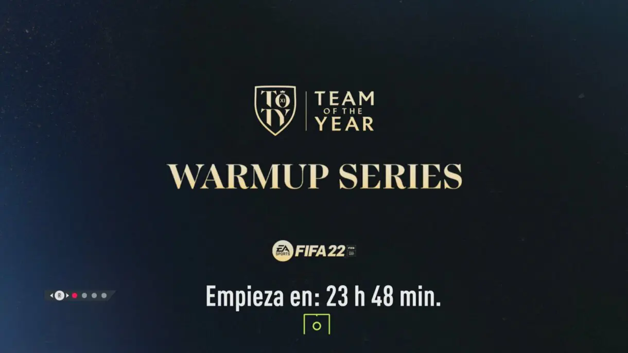 Pantalla de carga anunciado la Serie de Calentamiento del TOTY FIFA 22 Ultimate Team